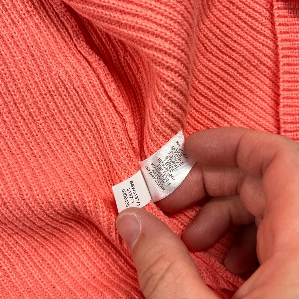 J. Jill Sweater Women 2x Cactflower Pink Coral Ribbed Open Front Cardigan Duster